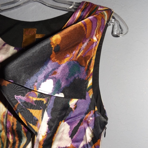 ALI RO silk art abstract jewel tones size 4 - Picture 3 of 6